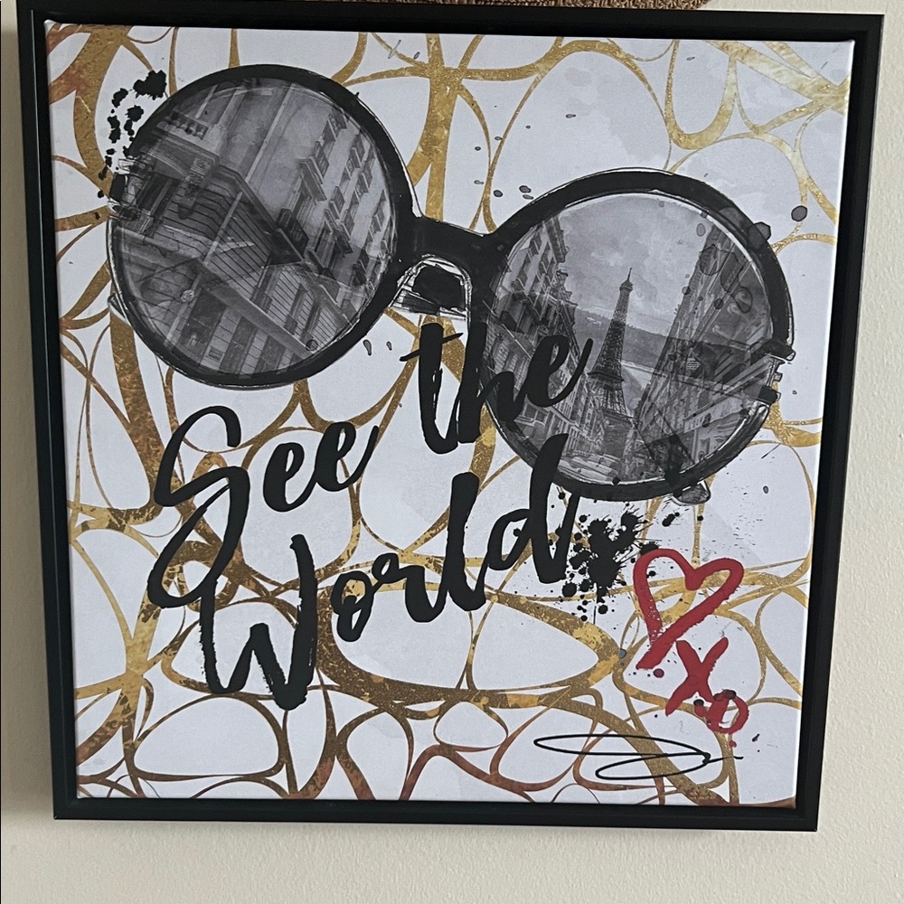 See the World Wall Art with Gold Accents